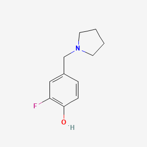molecular formula C11H14FNO B597532 2-Fluoro-4-(pyrrolidin-1-ylmethyl)phenol CAS No. 1260750-79-5