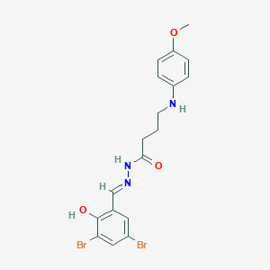 molecular formula C18H19Br2N3O3 B5975339 N-[(E)-(3,5-dibromo-2-hydroxyphenyl)methylideneamino]-4-(4-methoxyanilino)butanamide 