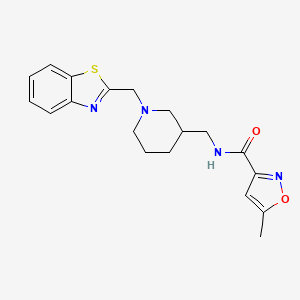 molecular formula C19H22N4O2S B5975444 N-[[1-(1,3-benzothiazol-2-ylmethyl)piperidin-3-yl]methyl]-5-methyl-1,2-oxazole-3-carboxamide 