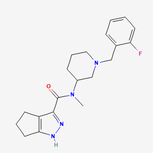 molecular formula C20H25FN4O B5975526 N-[1-[(2-fluorophenyl)methyl]piperidin-3-yl]-N-methyl-1,4,5,6-tetrahydrocyclopenta[c]pyrazole-3-carboxamide 