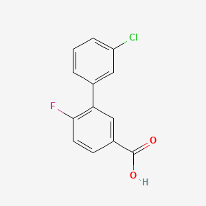 molecular formula C13H8ClFO2 B597555 3-(3-Chlorophenyl)-4-fluorobenzoic acid CAS No. 1262005-93-5