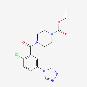 molecular formula C16H18ClN5O3 B5975754 ethyl 4-[2-chloro-5-(4H-1,2,4-triazol-4-yl)benzoyl]piperazine-1-carboxylate 