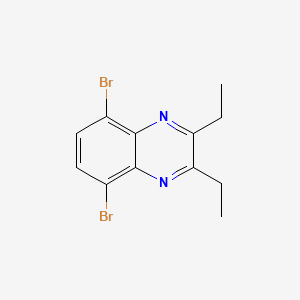 molecular formula C12H12Br2N2 B597577 5,8-Dibromo-2,3-diethylquinoxaline CAS No. 148231-14-5