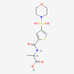 molecular formula C12H16N2O6S2 B5975831 2-[(4-Morpholin-4-ylsulfonylthiophene-2-carbonyl)amino]propanoic acid 