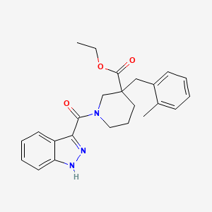 molecular formula C24H27N3O3 B5975897 ethyl 1-(1H-indazole-3-carbonyl)-3-[(2-methylphenyl)methyl]piperidine-3-carboxylate 