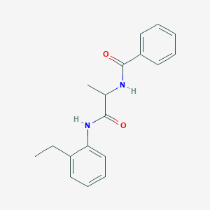 molecular formula C18H20N2O2 B5976051 N-[1-(2-ethylanilino)-1-oxopropan-2-yl]benzamide 