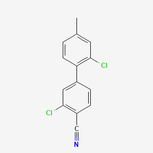molecular formula C14H9Cl2N B597612 2-Chloro-4-(2-chloro-4-methylphenyl)benzonitrile CAS No. 1355247-42-5