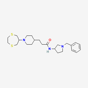 molecular formula C24H37N3OS2 B5976121 N-(1-benzylpyrrolidin-3-yl)-3-[1-(1,4-dithiepan-6-yl)piperidin-4-yl]propanamide 
