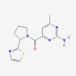 molecular formula C13H15N5OS B5976208 (2-Amino-6-methylpyrimidin-4-yl)-[2-(1,3-thiazol-2-yl)pyrrolidin-1-yl]methanone 