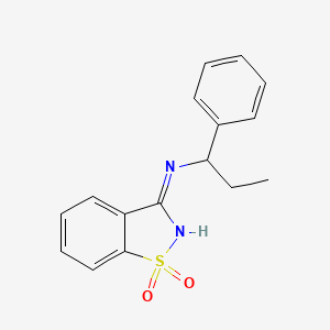 molecular formula C16H16N2O2S B5976219 N-(1-phenylpropyl)-1,2-benzothiazol-3-amine 1,1-dioxide 