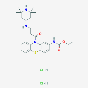 molecular formula C27H38Cl2N4O3S B5976277 ethyl N-[10-[3-[(2,2,6,6-tetramethylpiperidin-4-yl)amino]propanoyl]phenothiazin-2-yl]carbamate;dihydrochloride 