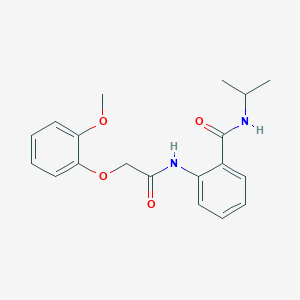 molecular formula C19H22N2O4 B5976294 2-{[(2-methoxyphenoxy)acetyl]amino}-N-(propan-2-yl)benzamide 