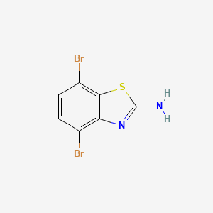 molecular formula C7H4Br2N2S B597655 4,7-Dibromobenzo[d]thiazol-2-amine CAS No. 1208395-00-9