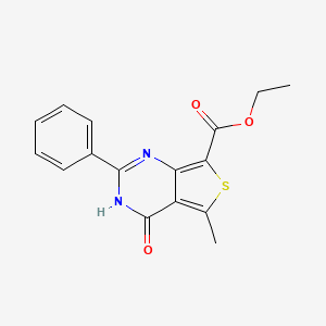 molecular formula C16H14N2O3S B5976668 ethyl 5-methyl-4-oxo-2-phenyl-3H-thieno[3,4-d]pyrimidine-7-carboxylate 
