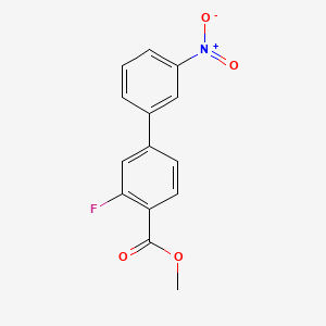 molecular formula C14H10FNO4 B597671 Methyl 2-fluoro-4-(3-nitrophenyl)benzoate CAS No. 1365272-60-1