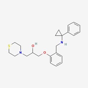 molecular formula C23H30N2O2S B5976837 1-[2-[[(1-Phenylcyclopropyl)amino]methyl]phenoxy]-3-thiomorpholin-4-ylpropan-2-ol 