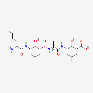 B597684 3-Hydroxy-4-({N-[3-hydroxy-6-methyl-4-(norleucylamino)heptanoyl]alanyl}amino)-6-methylheptanoic acid CAS No. 115388-99-3