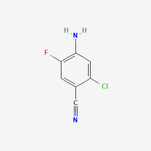 molecular formula C7H4ClFN2 B597685 4-Amino-2-chloro-5-fluorobenzonitrile CAS No. 1228376-68-8