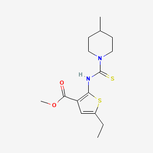 molecular formula C15H22N2O2S2 B5976863 METHYL 5-ETHYL-2-(4-METHYLPIPERIDINE-1-CARBOTHIOYLAMINO)THIOPHENE-3-CARBOXYLATE 
