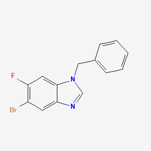 molecular formula C14H10BrFN2 B597692 1-Benzyl-5-bromo-6-fluorobenzimidazole CAS No. 1314988-10-7