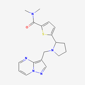 molecular formula C18H21N5OS B5976930 N,N-dimethyl-5-[1-(pyrazolo[1,5-a]pyrimidin-3-ylmethyl)-2-pyrrolidinyl]-2-thiophenecarboxamide 