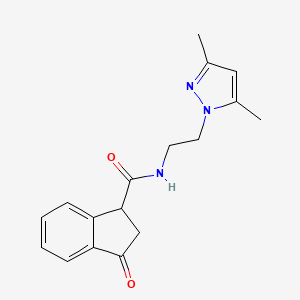 molecular formula C17H19N3O2 B5976995 N-[2-(3,5-dimethyl-1H-pyrazol-1-yl)ethyl]-3-oxo-1-indanecarboxamide 
