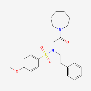 molecular formula C23H30N2O4S B5977059 N-[2-(azepan-1-yl)-2-oxoethyl]-4-methoxy-N-(2-phenylethyl)benzenesulfonamide 