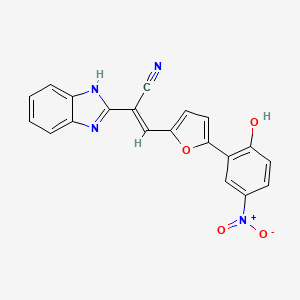 molecular formula C20H12N4O4 B5977103 (2E)-2-(1H-1,3-BENZODIAZOL-2-YL)-3-[5-(2-HYDROXY-5-NITROPHENYL)FURAN-2-YL]PROP-2-ENENITRILE 