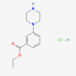 molecular formula C13H19ClN2O2 B597712 Ethyl 3-(piperazin-1-yl)benzoate hydrochloride CAS No. 1240615-44-4