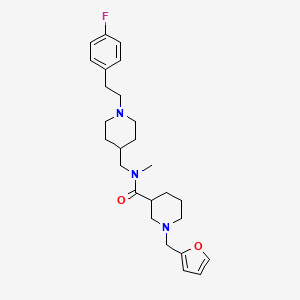 molecular formula C26H36FN3O2 B5977186 N-({1-[2-(4-fluorophenyl)ethyl]-4-piperidinyl}methyl)-1-(2-furylmethyl)-N-methyl-3-piperidinecarboxamide 