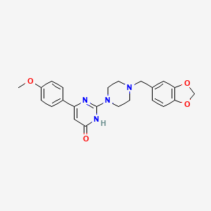 molecular formula C23H24N4O4 B5977440 2-[4-(1,3-benzodioxol-5-ylmethyl)piperazin-1-yl]-6-(4-methoxyphenyl)pyrimidin-4(3H)-one 