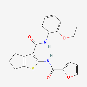 molecular formula C21H20N2O4S B5977511 N-{3-[(2-ETHOXYPHENYL)CARBAMOYL]-4H,5H,6H-CYCLOPENTA[B]THIOPHEN-2-YL}FURAN-2-CARBOXAMIDE 