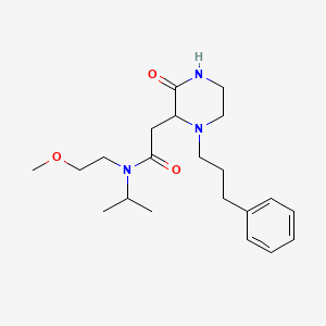 molecular formula C21H33N3O3 B5977564 N-isopropyl-N-(2-methoxyethyl)-2-[3-oxo-1-(3-phenylpropyl)-2-piperazinyl]acetamide 