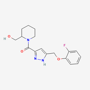 molecular formula C17H20FN3O3 B5977566 [5-[(2-fluorophenoxy)methyl]-1H-pyrazol-3-yl]-[2-(hydroxymethyl)piperidin-1-yl]methanone 