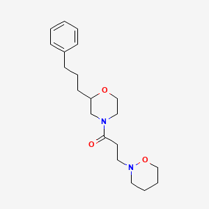 molecular formula C20H30N2O3 B5977593 2-{3-oxo-3-[2-(3-phenylpropyl)-4-morpholinyl]propyl}-1,2-oxazinane 