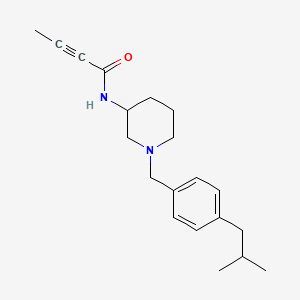 molecular formula C20H28N2O B5977594 N-[1-[[4-(2-methylpropyl)phenyl]methyl]piperidin-3-yl]but-2-ynamide 