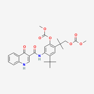 [4-tert-butyl-2-(1-methoxycarbonyloxy-2-methylpropan-2-yl)-5-[(4-oxo-1H-quinoline-3-carbonyl)amino]phenyl] methyl carbonate
