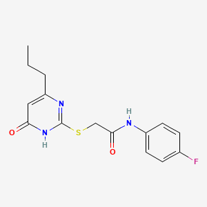 molecular formula C15H16FN3O2S B5977638 N-(4-FLUOROPHENYL)-2-[(6-OXO-4-PROPYL-1,6-DIHYDRO-2-PYRIMIDINYL)SULFANYL]ACETAMIDE 
