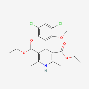 molecular formula C20H23Cl2NO5 B5977646 Diethyl 4-(3,5-dichloro-2-methoxyphenyl)-2,6-dimethyl-1,4-dihydropyridine-3,5-dicarboxylate 
