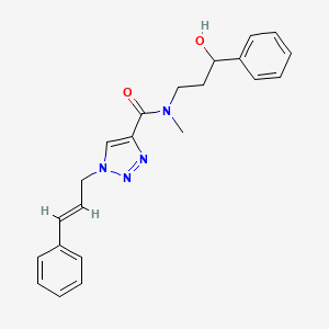 molecular formula C22H24N4O2 B5977692 N-(3-hydroxy-3-phenylpropyl)-N-methyl-1-[(2E)-3-phenyl-2-propen-1-yl]-1H-1,2,3-triazole-4-carboxamide 