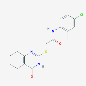 molecular formula C17H18ClN3O2S B5977788 N-(4-chloro-2-methylphenyl)-2-[(4-oxo-3,4,5,6,7,8-hexahydro-2-quinazolinyl)thio]acetamide 