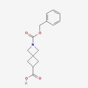 molecular formula C15H17NO4 B597784 2-((Benzyloxy)carbonyl)-2-azaspiro[3.3]heptane-6-carboxylic acid CAS No. 1291487-33-6