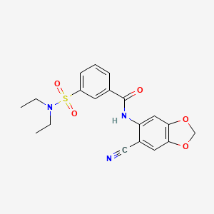 molecular formula C19H19N3O5S B5977864 N-(6-cyano-1,3-benzodioxol-5-yl)-3-(diethylsulfamoyl)benzamide 