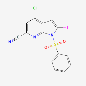 1-(Phenylsulphonyl)-6-cyano-4-chloro-2-iodo-7-azaindole