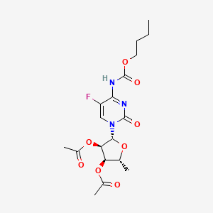 molecular formula C18H24FN3O8 B597797 [(2R,3R,4R,5R)-4-acetyloxy-5-[4-(butoxycarbonylamino)-5-fluoro-2-oxopyrimidin-1-yl]-2-methyloxolan-3-yl] acetate CAS No. 162204-19-5