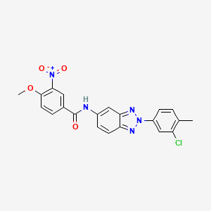 molecular formula C21H16ClN5O4 B5978010 N-[2-(3-chloro-4-methylphenyl)benzotriazol-5-yl]-4-methoxy-3-nitrobenzamide 