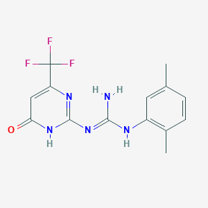 molecular formula C14H14F3N5O B5978025 N-(2,5-dimethylphenyl)-N'-[6-oxo-4-(trifluoromethyl)-1,6-dihydro-2-pyrimidinyl]guanidine 