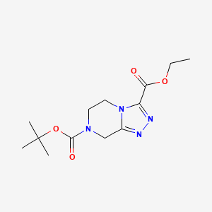 7-tert-butyl 3-ethyl 5,6-dihydro-[1,2,4]triazolo[4,3-a]pyrazine-3,7(8H)-dicarboxylate