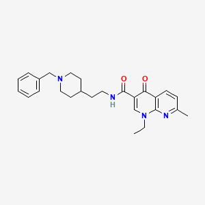 molecular formula C26H32N4O2 B5978174 N-[2-(1-benzylpiperidin-4-yl)ethyl]-1-ethyl-7-methyl-4-oxo-1,4-dihydro-1,8-naphthyridine-3-carboxamide 