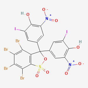 molecular formula C19H6Br4I2N2O9S B597821 4,5,6,7-Tetrabromo-3,3-bis(4-hydroxy-3-iodo-5-nitrophenyl)-3H-benzo[c][1,2]oxathiole 1,1-dioxide CAS No. 145551-16-2